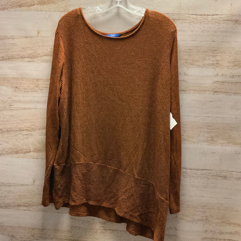 Versatile Knitwear Top Long Sleeve By Apt 9 In Rust, Size: L