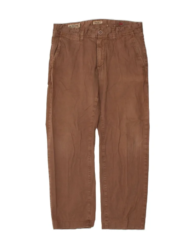 Practical Looks MARLBORO CLASSICS Mens Regular Fit Chino Trousers W33 L29  Brown Cotton