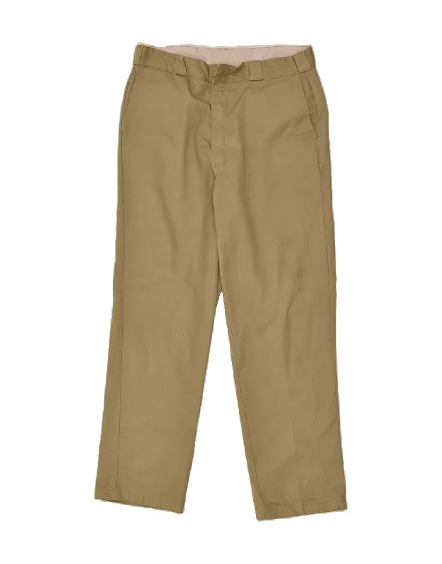 Classic Pieces DICKIES Mens Straight Chino Trousers W38 L34 Khaki Polyester