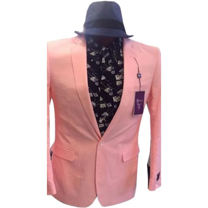 Everyday Jackets Mens 1 button 1 chest pocket notch lapel single breasted pink overcoat