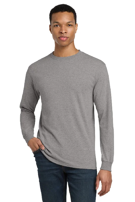 Comfy Outerwear Gildan Mens DryBlend Moisture Wicking Long Sleeve Crewneck T-Shirt - Sport Grey