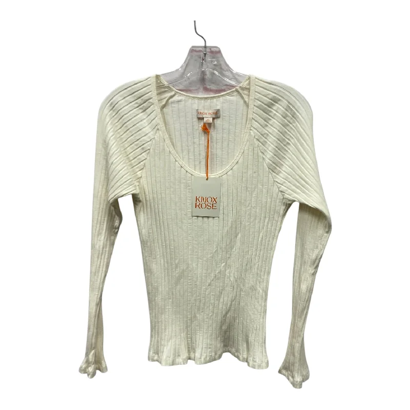 Comfortable Knitwear Top Ls By Knox Rose In Cream, Size:M