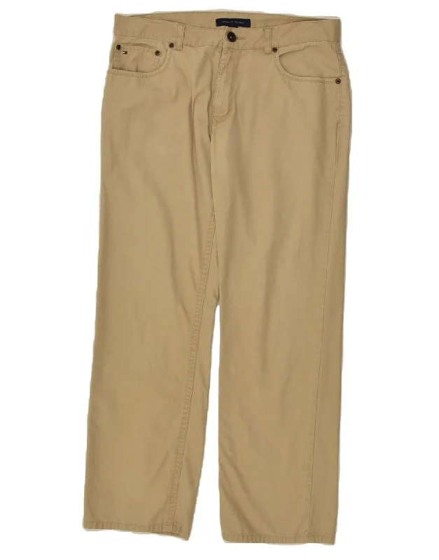 Urban Gear TOMMY HILFIGER Mens Straight Casual Trousers W32 L30 Beige Cotton