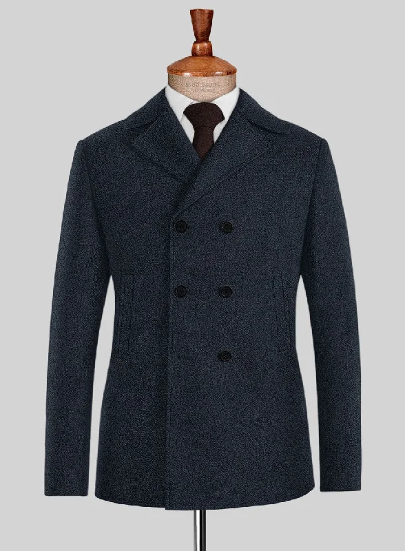 Everyday Comfort Wear Highlander Blue Tweed Pea Coat