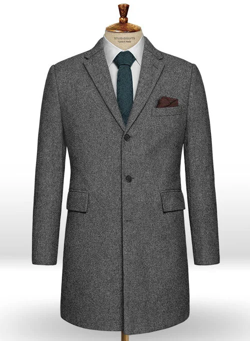 Easy Pants Rope Weave Gray Tweed Overcoat