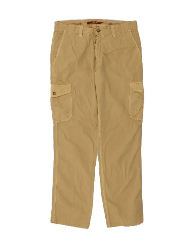 Sporty Styles CARRERA Mens Straight Cargo Trousers W33 L30 Beige Cotton