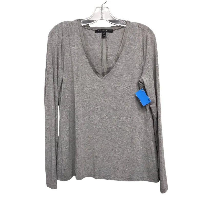 Relaxed Activewear Top Ls Basic By White House Black Market In Grey, Size:M