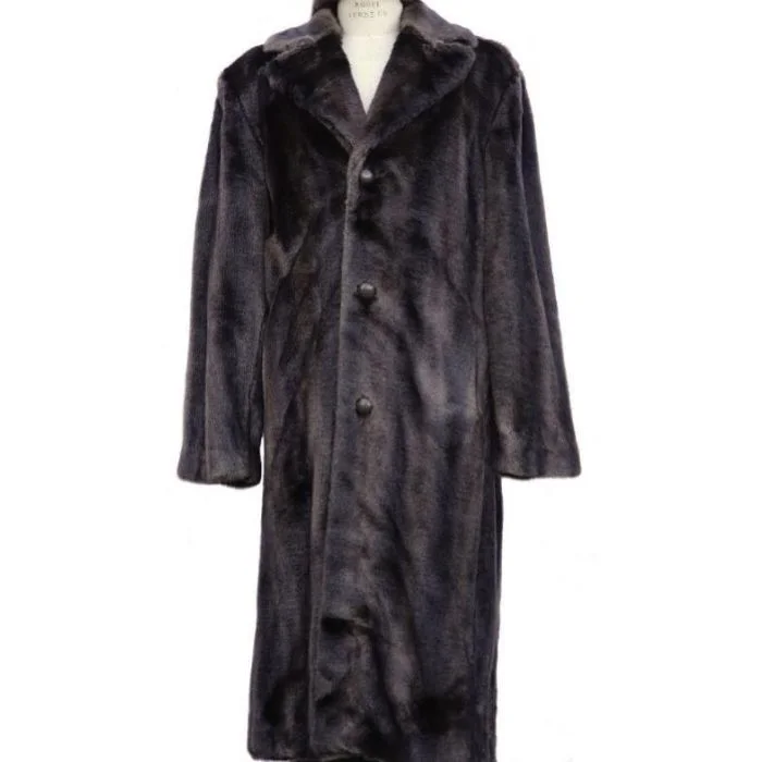 Simple Comfort Faux Fur Overcoat Brown