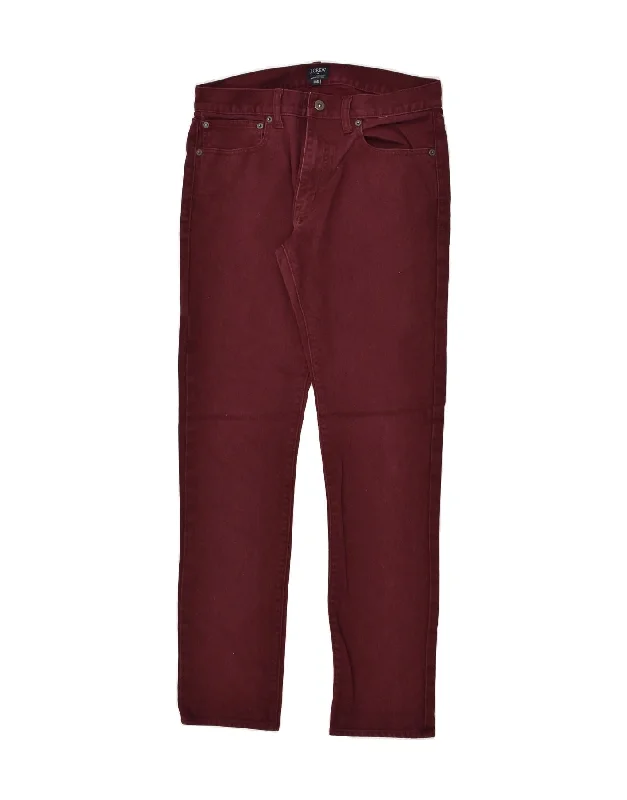 Basic Fashion J. CREW Mens The Driggs Slim Corduroy Trousers W30 L32 Burgundy Cotton