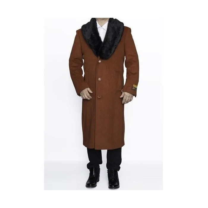 Casual Layers Mens Rust Big And Tall Trench Coat Overcoat / Raincoat