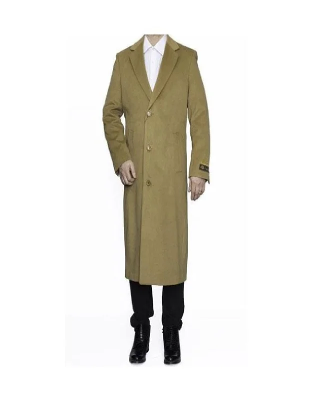 All-Season Outfits Mens Camel Big And Tall Trench Coat Overcoat / Raincoat