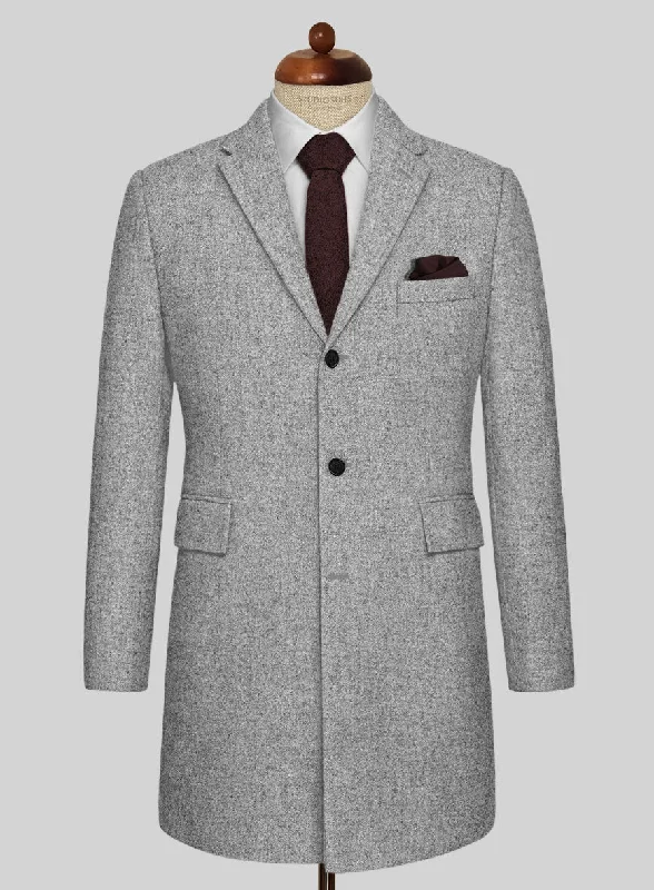 Cool Gear Vintage Plain Gray Tweed Overcoat