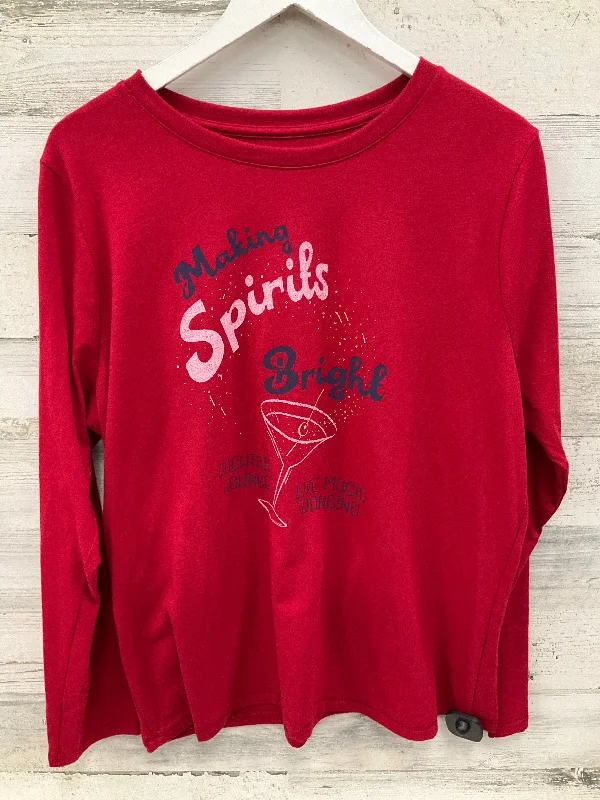 Smart Tops Top Long Sleeve By Sonoma In Red, Size: Xl