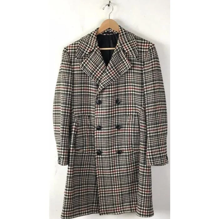 Urban Gear Mens Plaid Overcoat Black