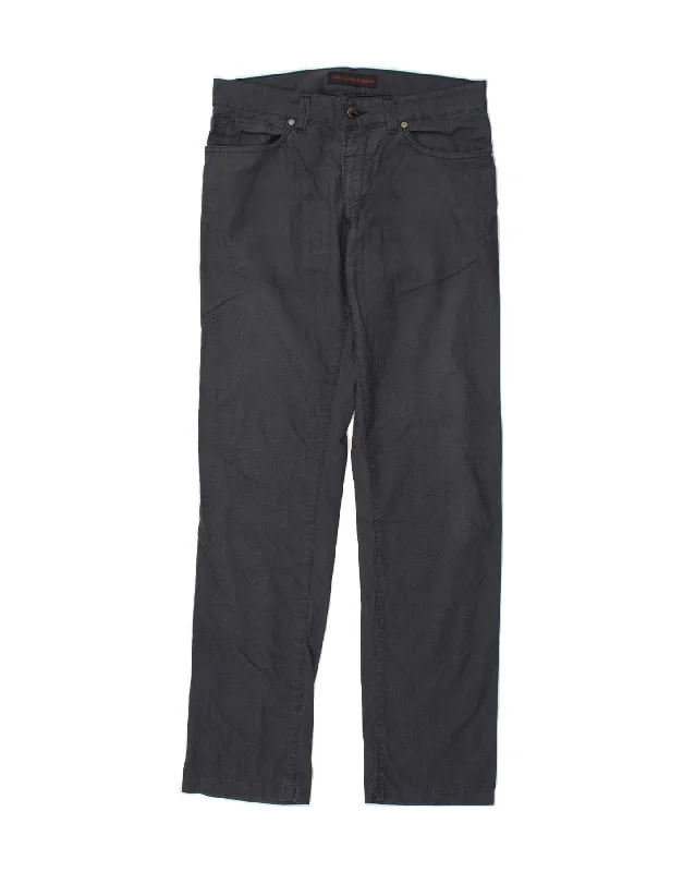 Sporty Essentials TRUSSARDI JEANS Mens Straight Casual Trousers W33 L31  Navy Blue