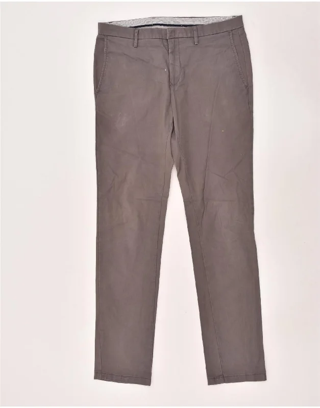 Active Comfort TOMMY HILFIGER Mens Slim Chino Trousers W34 L34  Grey Cotton