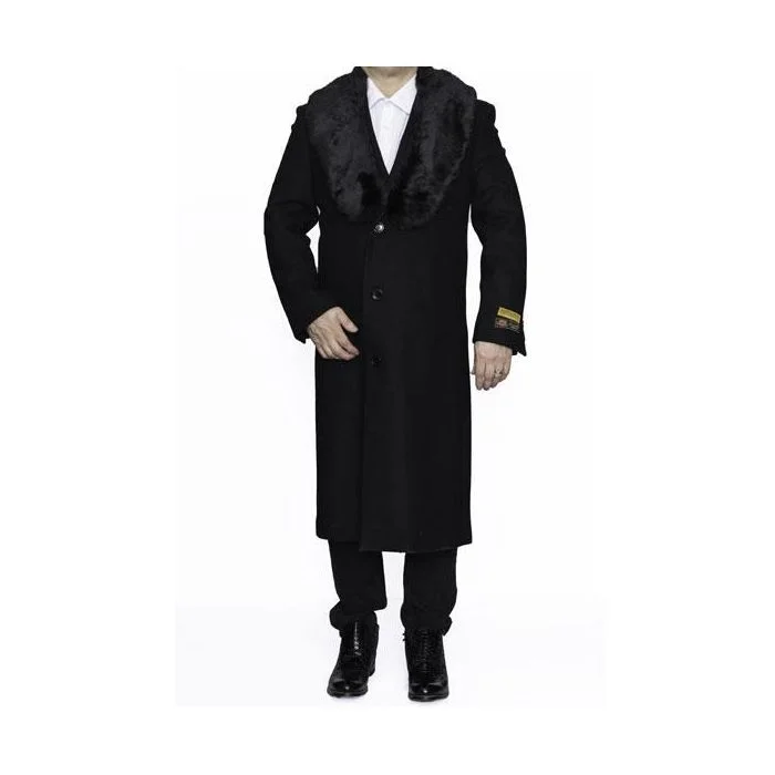 Outdoor Outfits Mens Black Big And Tall Raincoat Trench Coat Overcoat / Topcoat