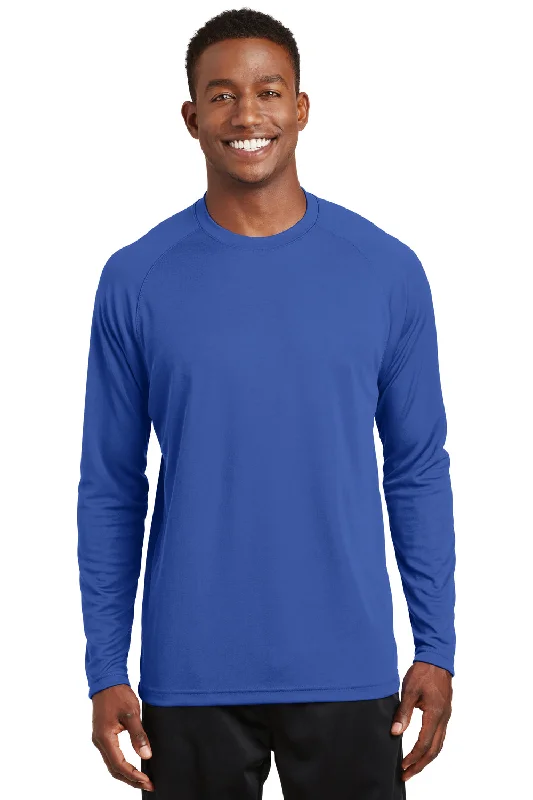 Functional Layers Sport-Tek Mens Dry Zone Moisture Wicking Long Sleeve Crewneck T-Shirt - True Royal Blue