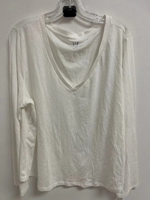 All-Weather Wear Top Long Sleeve By Gap In White, Size: 2x