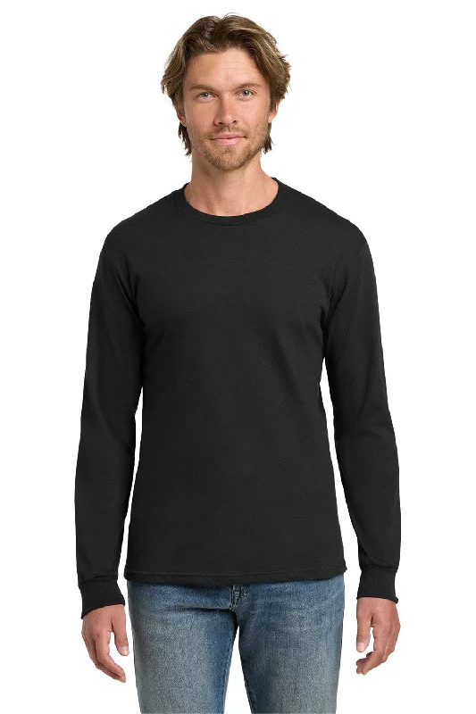 Trendy Styles Gildan Mens Hammer Long Sleeve Crewneck T-Shirt - Black