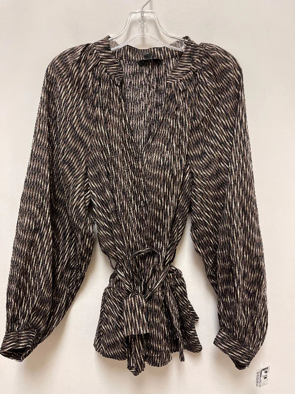 Cool Streetwear Top Long Sleeve By Banana Republic In Brown, Size: Xl