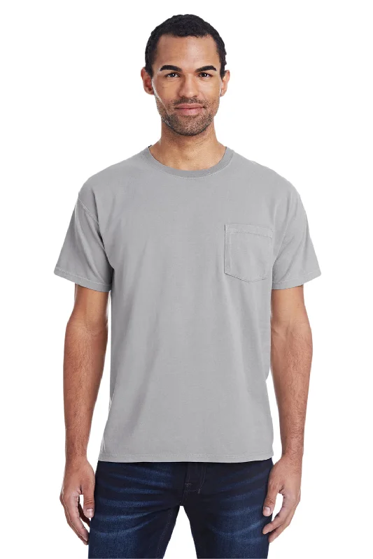 Everyday Denim ComfortWash By Hanes Mens Short Sleeve Crewneck T-Shirt w/ Pocket - Concrete Grey Everyday Denim ComfortWash By Hanes Mens Short Sleeve Crewneck T-Shirt w/ Pocket - Concrete Grey