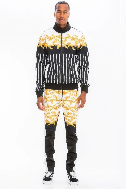 Relaxed Fits Digital Print Track Set Sweatsuit