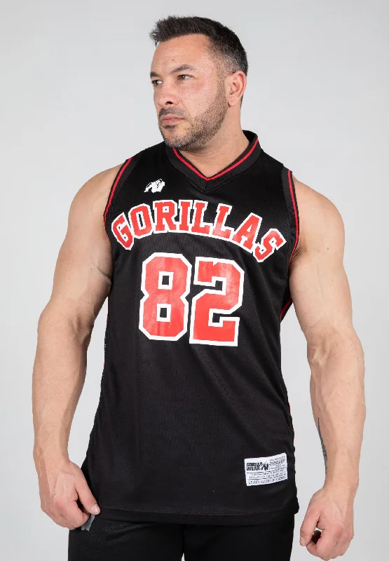 Active Wear San Mateo Jersey Tank Top - Black/Red