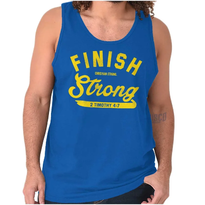 Active Wear Finish Strong Scripture Tank Top