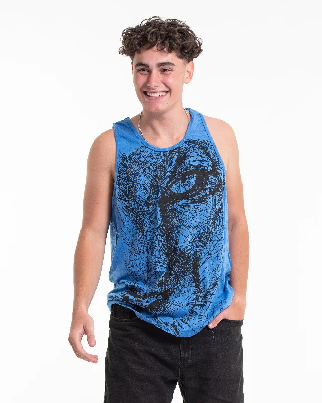 Lightwear Options Mens Lions Eye Tank Top in Blue