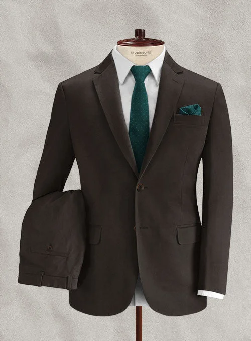 Effortless Gear Loro Piana Dark Brown Cotton Suit