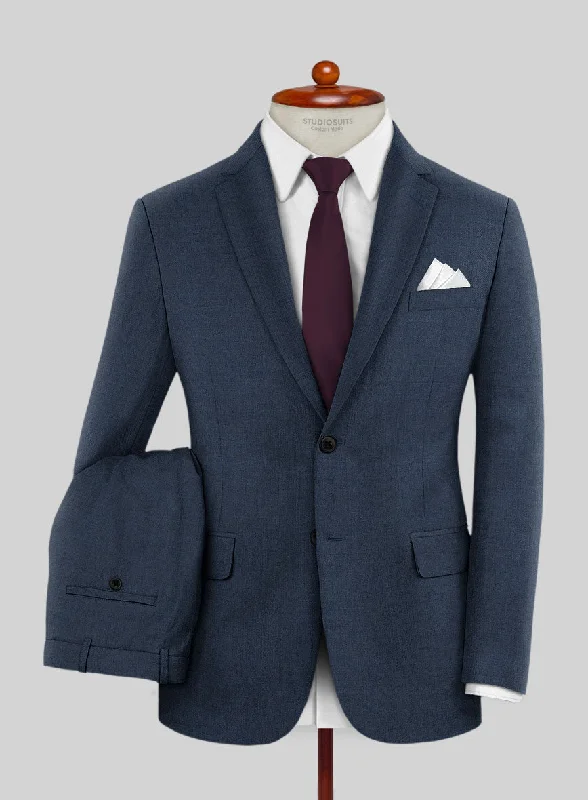 Soft Sweaters Lanificio Zegna Trofeo Sharkskin Royal Blue Wool Suit