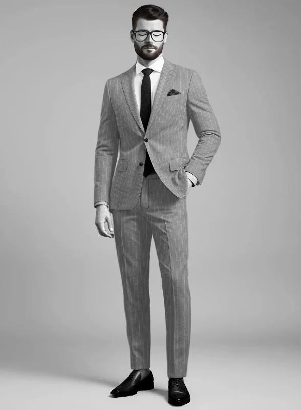 Classic Pieces Napolean Como Bar Gray Wool Suit