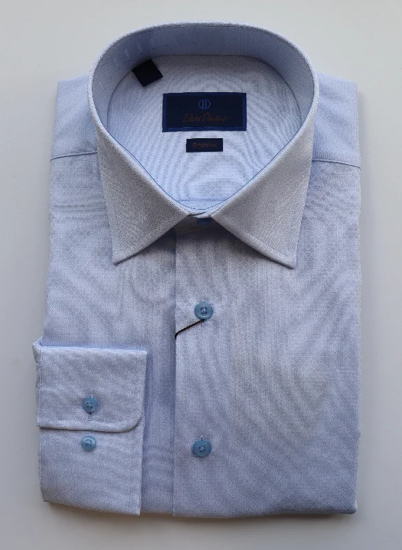 Cozy Apparel David Donahue Sky Blue Dress Shirt (Regular Fit)