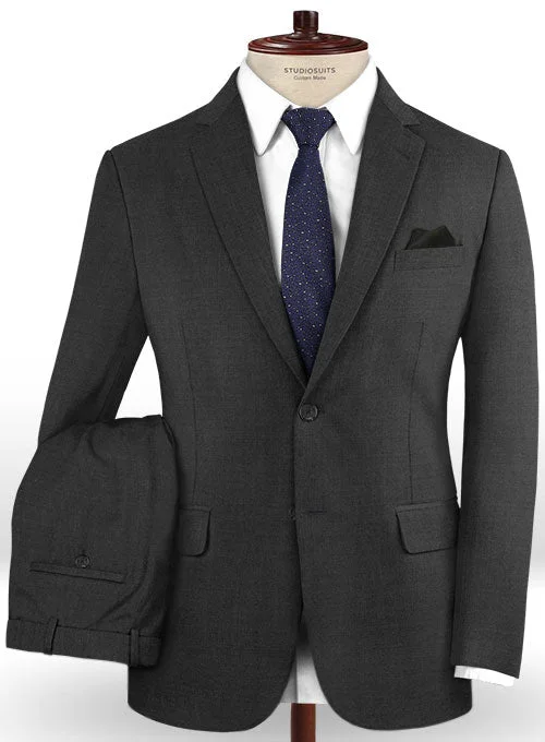 Tailored Comfort Scabal Carbon Black Wool Suit