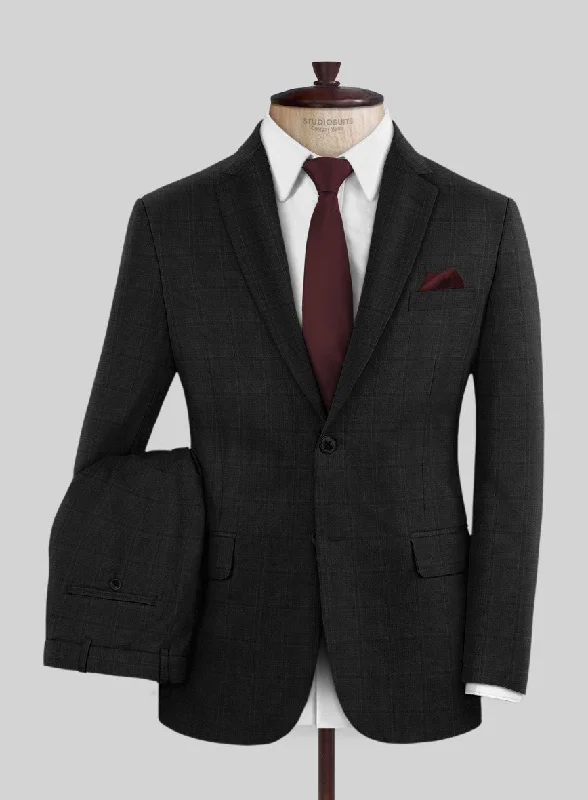 Street Fashion Lanificio Zegna Traveller Sarcos Black Checks Wool Suit