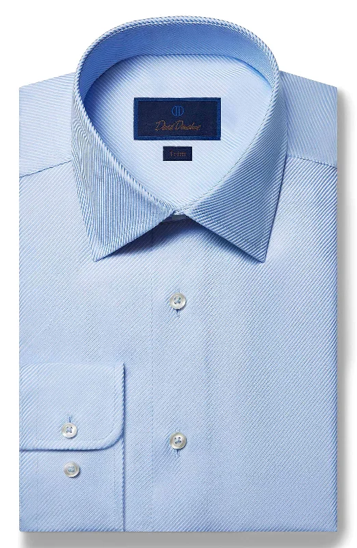 Comfortable Shirts David Donahue Dress Shirt - Sky Royal Twill (Trim)