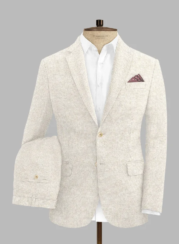 Tailored Comfort Solbiati Herringbone Fawn Linen Suit