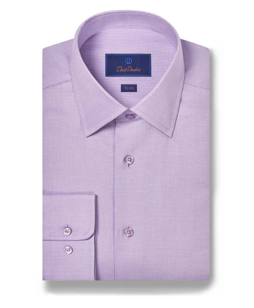 Athletic Gear David Donahue Lilac Micro Dobby Dress Shirt (Trim Fit)