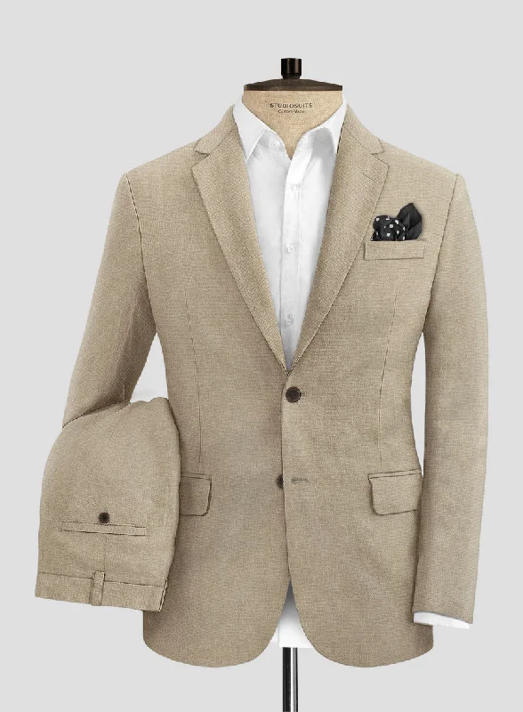 Relaxed Denim Solbiati Art Du Lin Beige Linen Suit