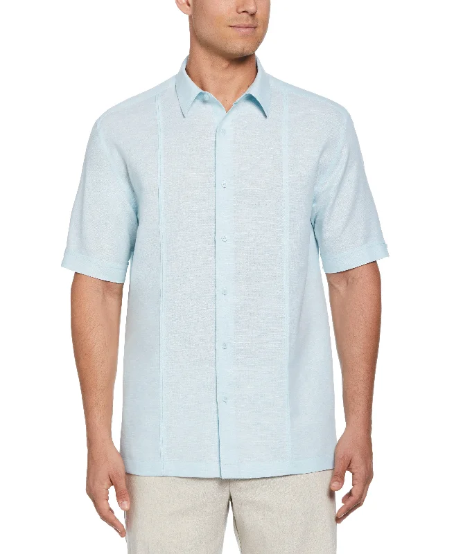 Versatile Knitwear Linen Blend Panel Shirt