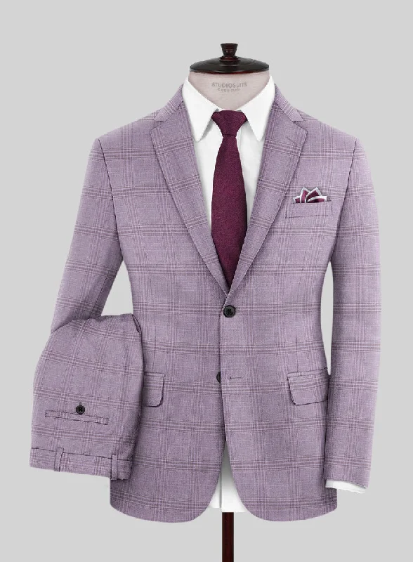 Comfy Outerwear Italian Murano Esar Lavender Wool Linen Silk Suit