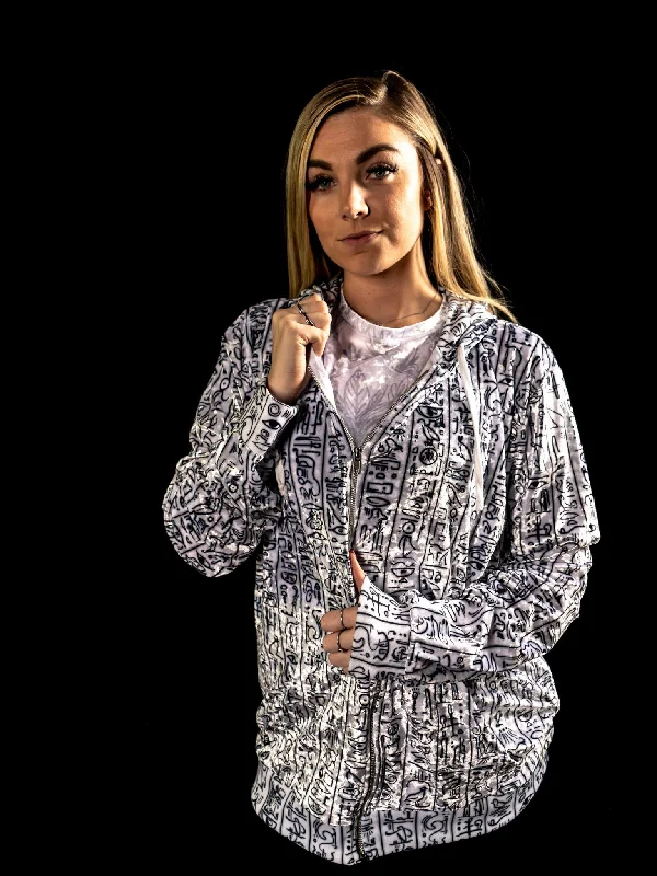 Casual Knitwear Egyptian Glyphs (White) Unisex Hoodie