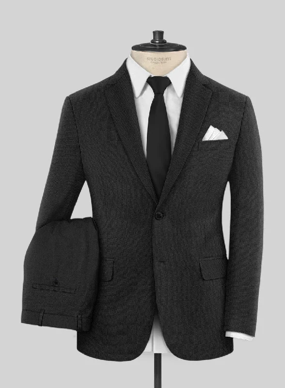 Active Comfort Scabal Tornado Shico Black Wool Suit