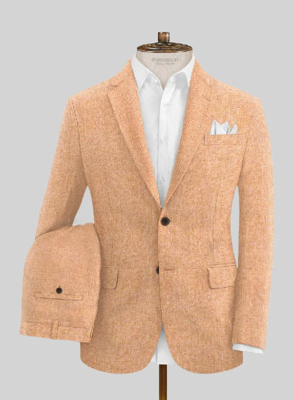 Cool Gear Solbiati Herringbone Orange Linen Suit