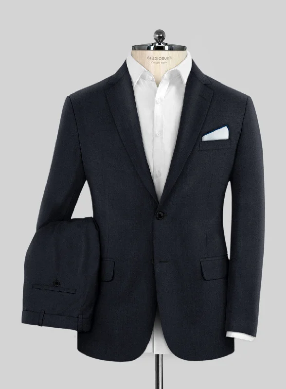 Comfy Hoodies Hardy Minnis Dark Blue Sharkskin Wool Suit