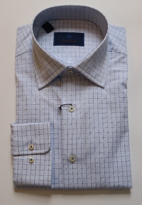 Functional Wear David Donahue Dress Shirt- Sky Windowpane (Regular Fit)