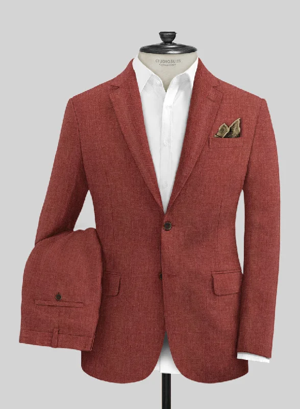 Relaxed Layers Solbiati Twill Wine Linen Suit