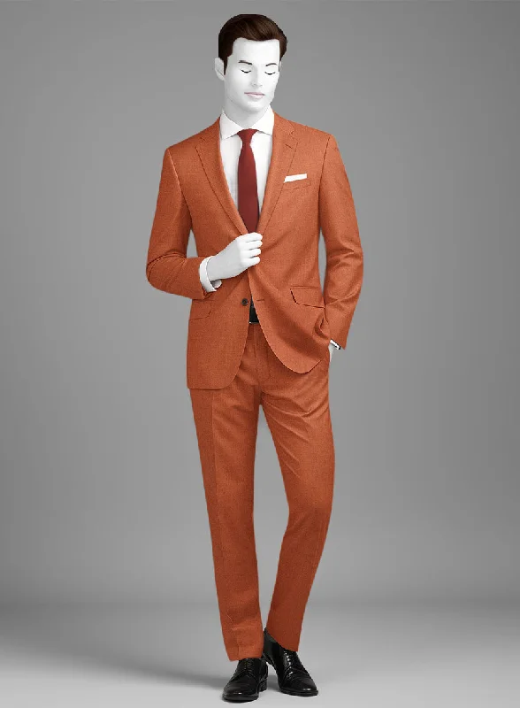 Warm Outerwear Napolean Runway Orange Wool Suit