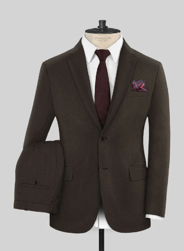 Laid-Back Wear Reda Espresso Brown Wool Suit